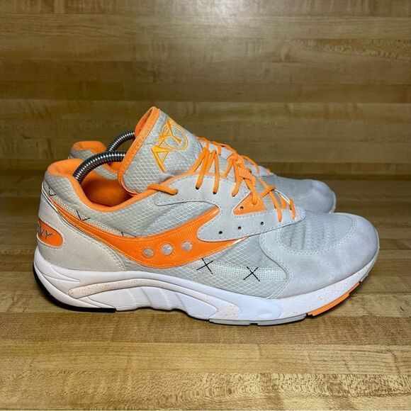 Saucony Aya Size US 10 Men\'s Running Shoes White/Grey Orange S70460-5 main image 4